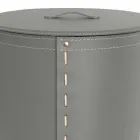 Portabiancheria ovale in cuoio rigenerato Riky made in Italy Viadurini