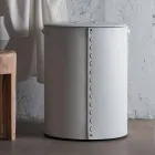 Portabiancheria ovale in cuoio rigenerato Riky made in Italy Viadurini