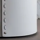 Portabiancheria ovale in cuoio rigenerato Riky made in Italy Viadurini