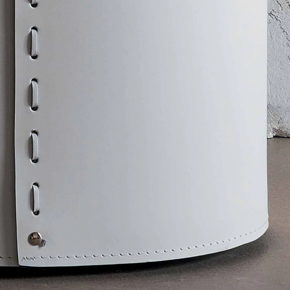 Portabiancheria ovale in cuoio rigenerato Riky made in Italy Viadurini