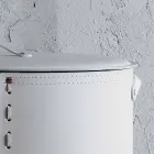 Portabiancheria ovale in cuoio rigenerato Riky made in Italy Viadurini