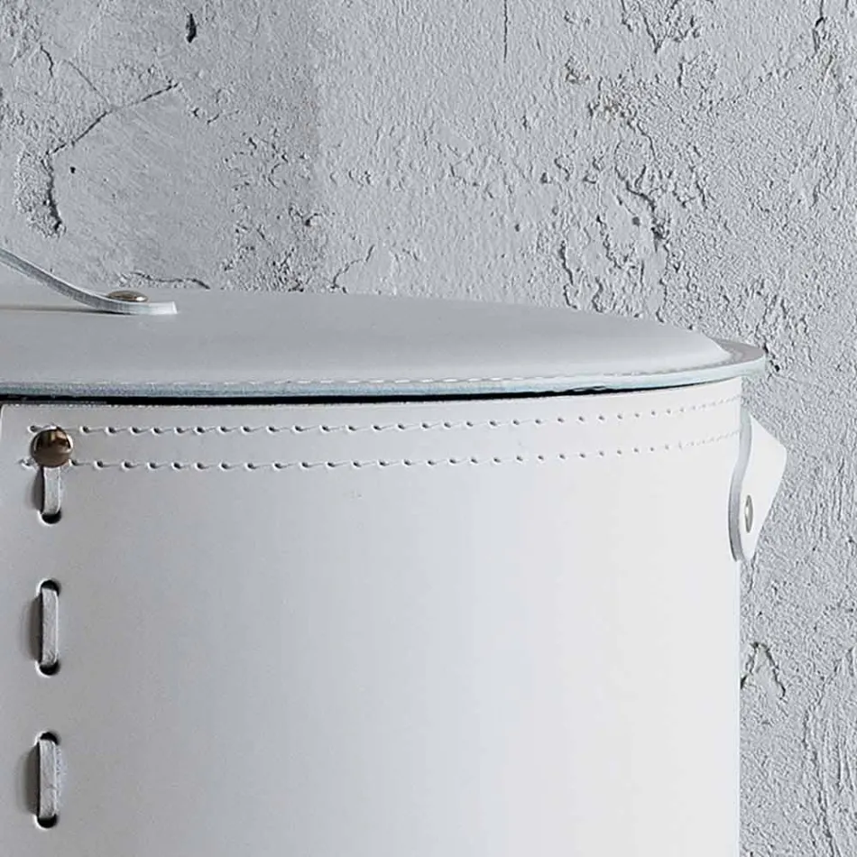 Portabiancheria ovale in cuoio rigenerato Riky made in Italy Viadurini