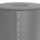 Portabiancheria ovale in cuoio rigenerato Riky made in Italy Viadurini