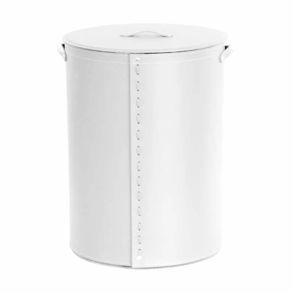 Portabiancheria ovale in cuoio rigenerato Riky made in Italy Viadurini