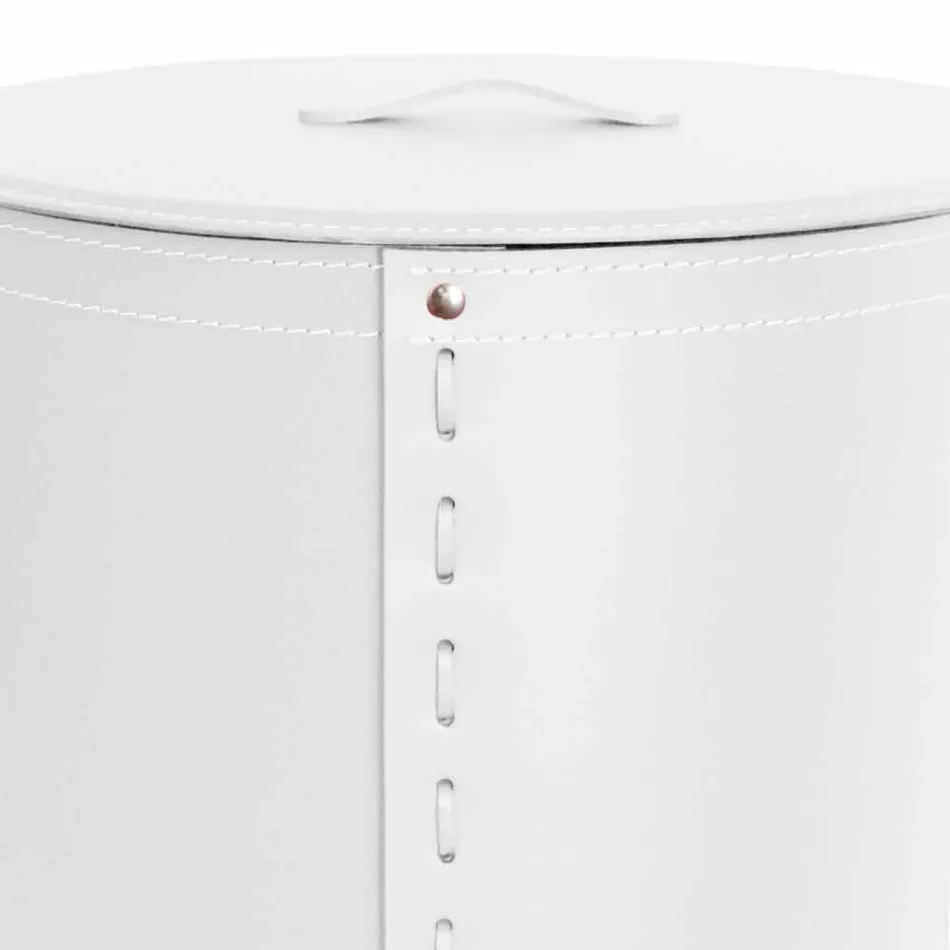 Portabiancheria ovale in cuoio rigenerato Riky made in Italy Viadurini