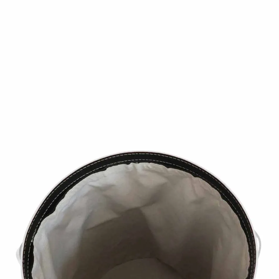 Portabiancheria ovale in cuoio rigenerato Riky made in Italy Viadurini