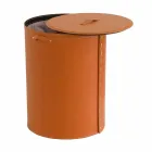 Portabiancheria ovale in cuoio rigenerato Riky made in Italy Viadurini