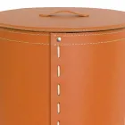 Portabiancheria ovale in cuoio rigenerato Riky made in Italy Viadurini