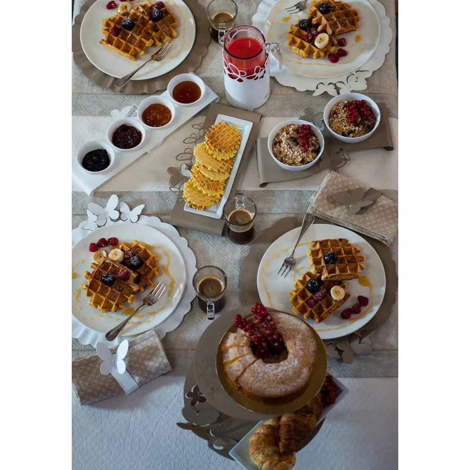 Portabottiglia Moderno in Ferro Bianco, Beige o Avorio Made in Italy – Leida Viadurini