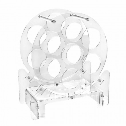 Portabottiglie da Tavolo Design in Plexiglass Trasparente o con Legno - Vinello Viadurini