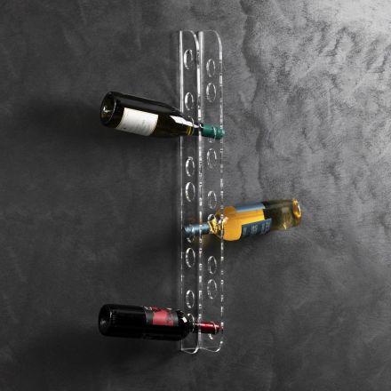 Portabottiglie da Vino a Muro in Cristallo Acrilico Trasparente - Geppino Viadurini