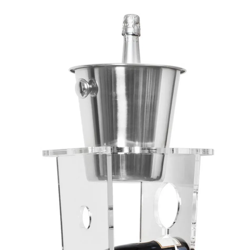 Portabottiglie e Portaghiaccio a Colonna in Acrilico Trasparente - Ciampino Viadurini