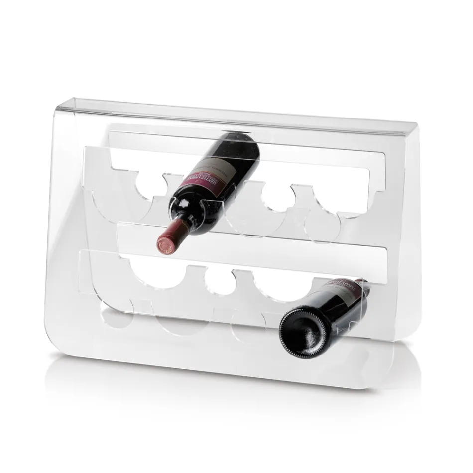 Portabottiglie Vino da Terra in Cristallo Acrilico Trasparente - Dappino Viadurini