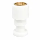 Portacandele Basso in Marmo Bianco di Carrara e Ottone Made in Italy - Benton Viadurini