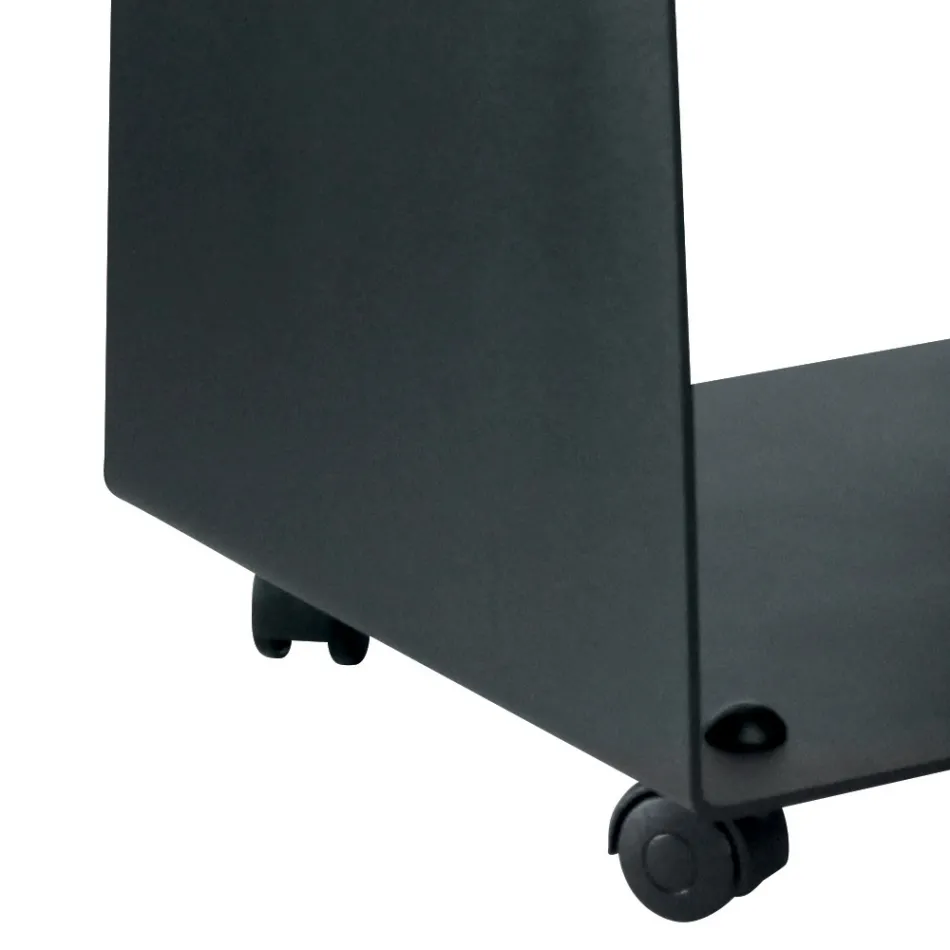 Portalegna con Ruote e Manici Realizzato in Metallo Made in Italy - Gabbiano Viadurini