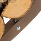 Portalegna di Design da Interno in Acciaio Marrone Made in Italy - Affetto Viadurini