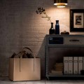 Portalegna di design in cuoio e multistrato Maneghe