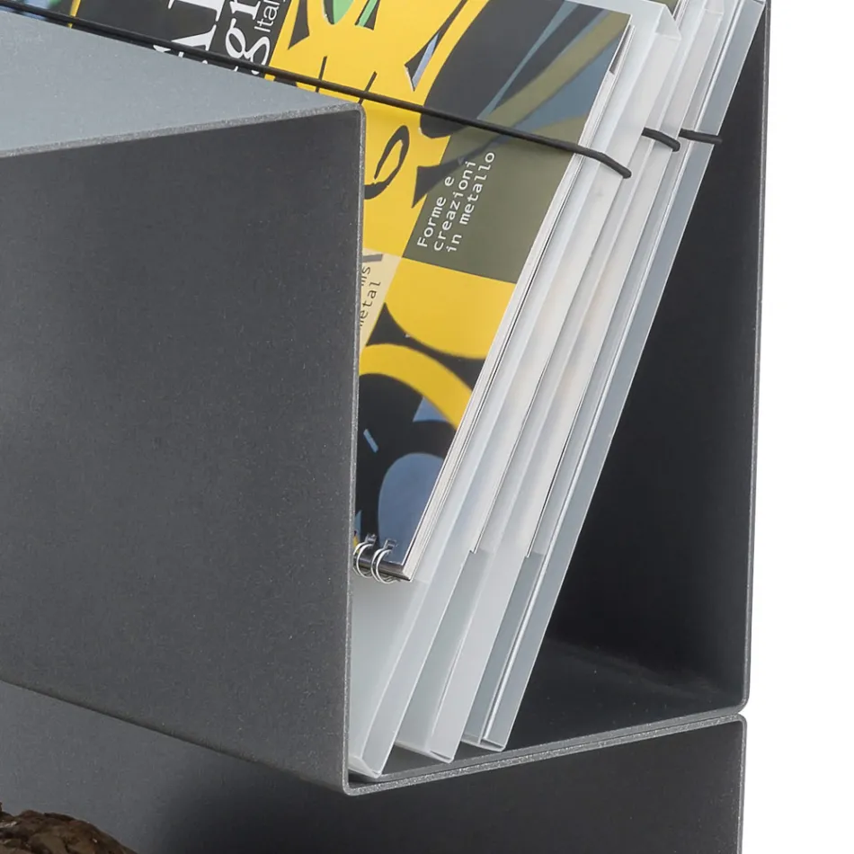 Portalegna di Design per Interno in Acciaio Grigio Made in Italy - Tramontana Viadurini