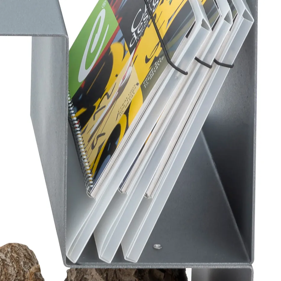 Portalegna di Design per Interno in Acciaio Grigio Made in Italy - Tramontana Viadurini