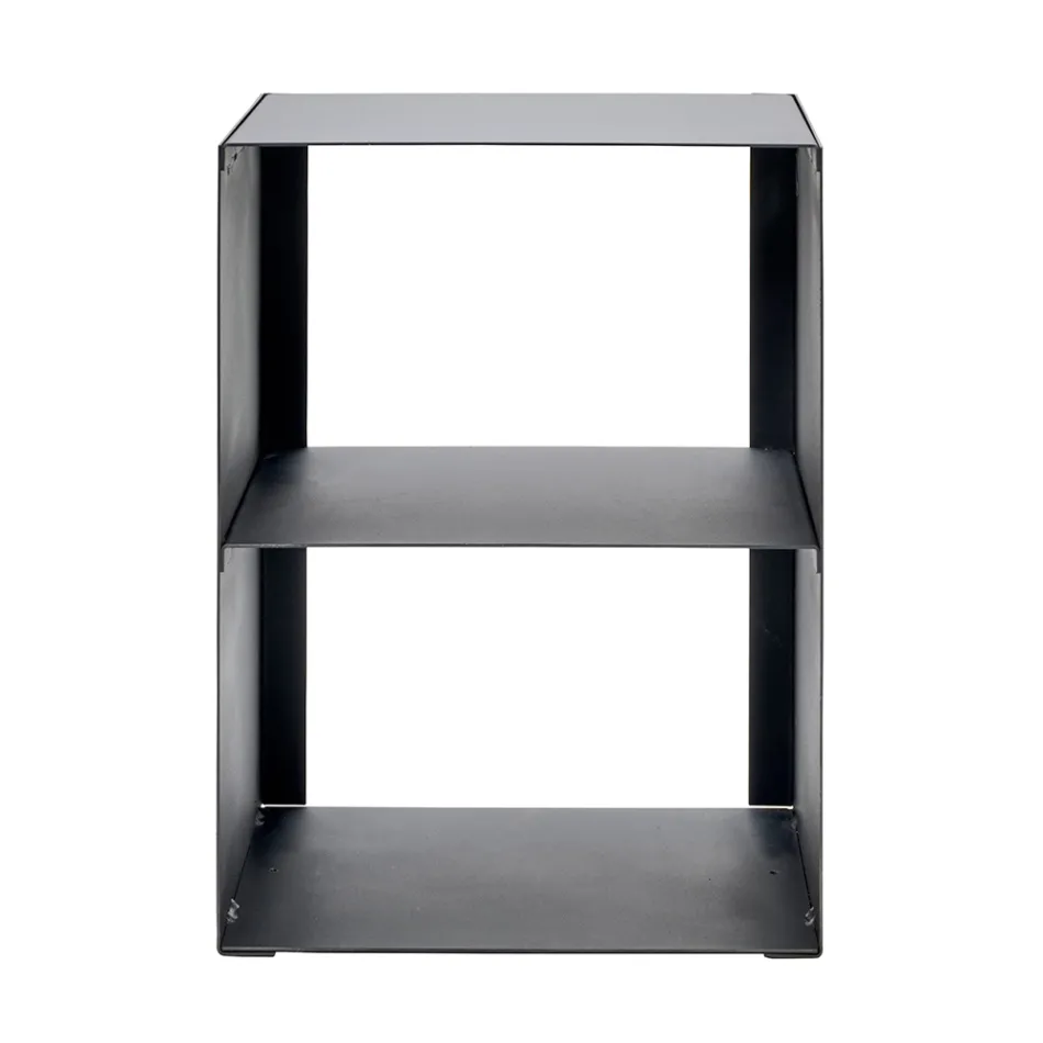 Portalegna in Acciaio Verniciato con Vernice Nero Made in Italy - Fiamme Viadurini