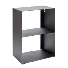 Portalegna in Acciaio Verniciato con Vernice Nero Made in Italy - Fiamme Viadurini