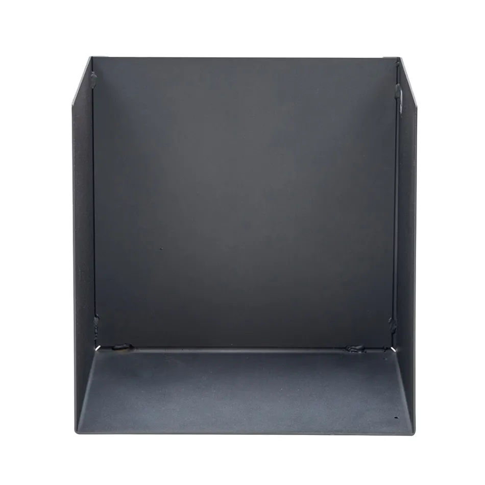 Portalegna in Acciaio Verniciato Nero Made in Italy - Fiamme Viadurini