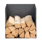 Portalegna in Acciaio Verniciato Nero Made in Italy - Fiamme Viadurini