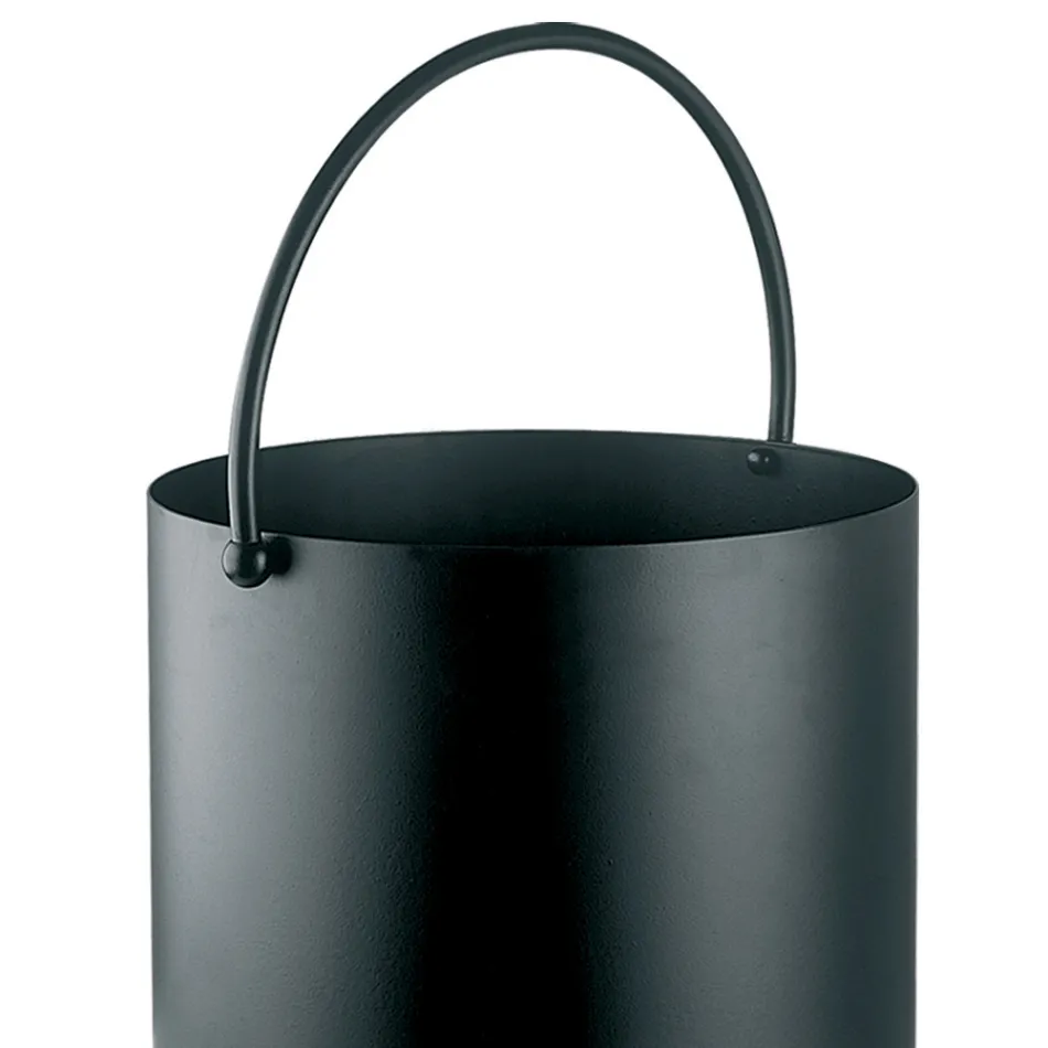 Portalegna in Metallo con Manico Superiore e Ruote Made in Italy - Bisonte Viadurini