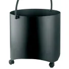 Portalegna in Metallo con Manico Superiore e Ruote Made in Italy - Bisonte Viadurini