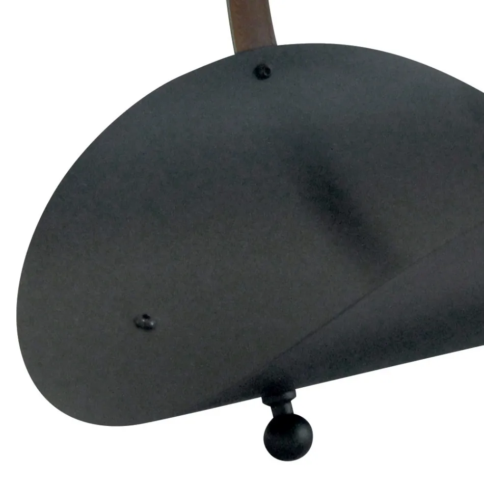 Portalegna in Metallo Nero con Manico in Pelle Made in Italy - Antilope Viadurini