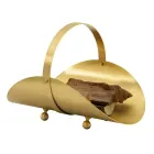 Portalegna in Ottone con Maniglia e 4 Piedini Made in Italy - Tigre Viadurini