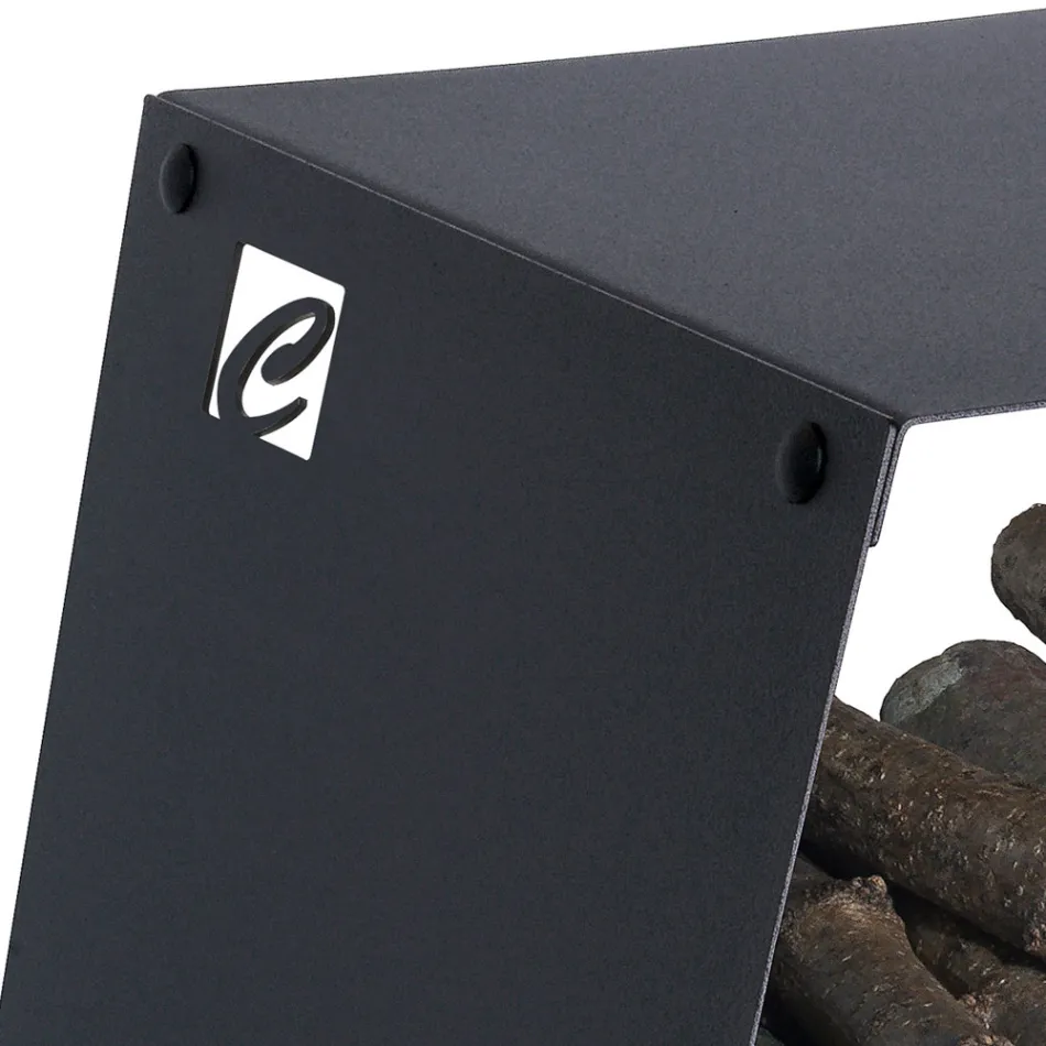 Portalegna Moderno da Terra in Acciaio Verniciato Made in Italy - Demetra Viadurini