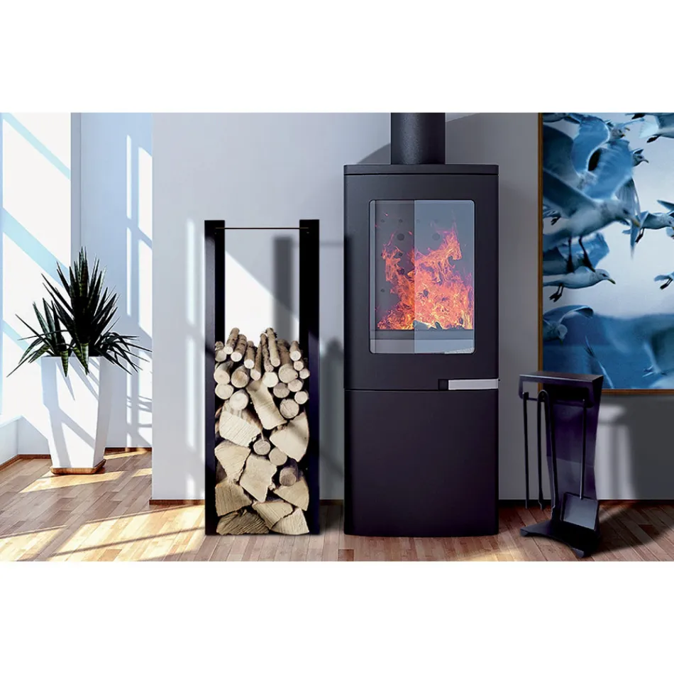 Portalegna Moderno in Acciaio Verniciato Realizzato in Italia - Patrik Viadurini