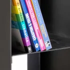 Portalegna Nero da Interno Moderno in Acciaio con Mensole Made in Italy - Cauro1 Viadurini