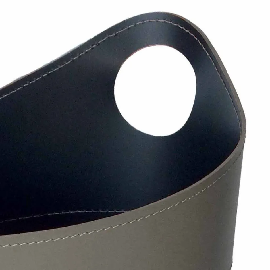 Portalegna, portaferri e ferri per camino in cuoio Nicad,made in Italy Viadurini