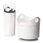 Portalegna, portaferri e ferri per camino in cuoio Nicad,made in Italy Viadurini