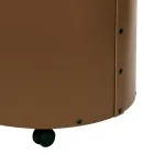 Portalegna Rotondo in Ecopelle con Ruote Made in Italy - Camaleonte Viadurini