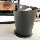 Portalegna Tondo per Interno in Acciaio Nero Design Moderno Italiano - Favonio Viadurini