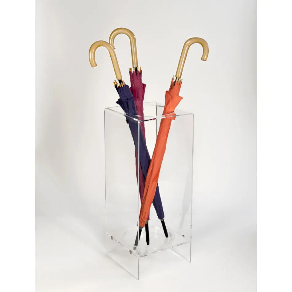 Portaombrelli da Ingresso in Plexiglass Bianco o Trasparente - Ombelico Viadurini