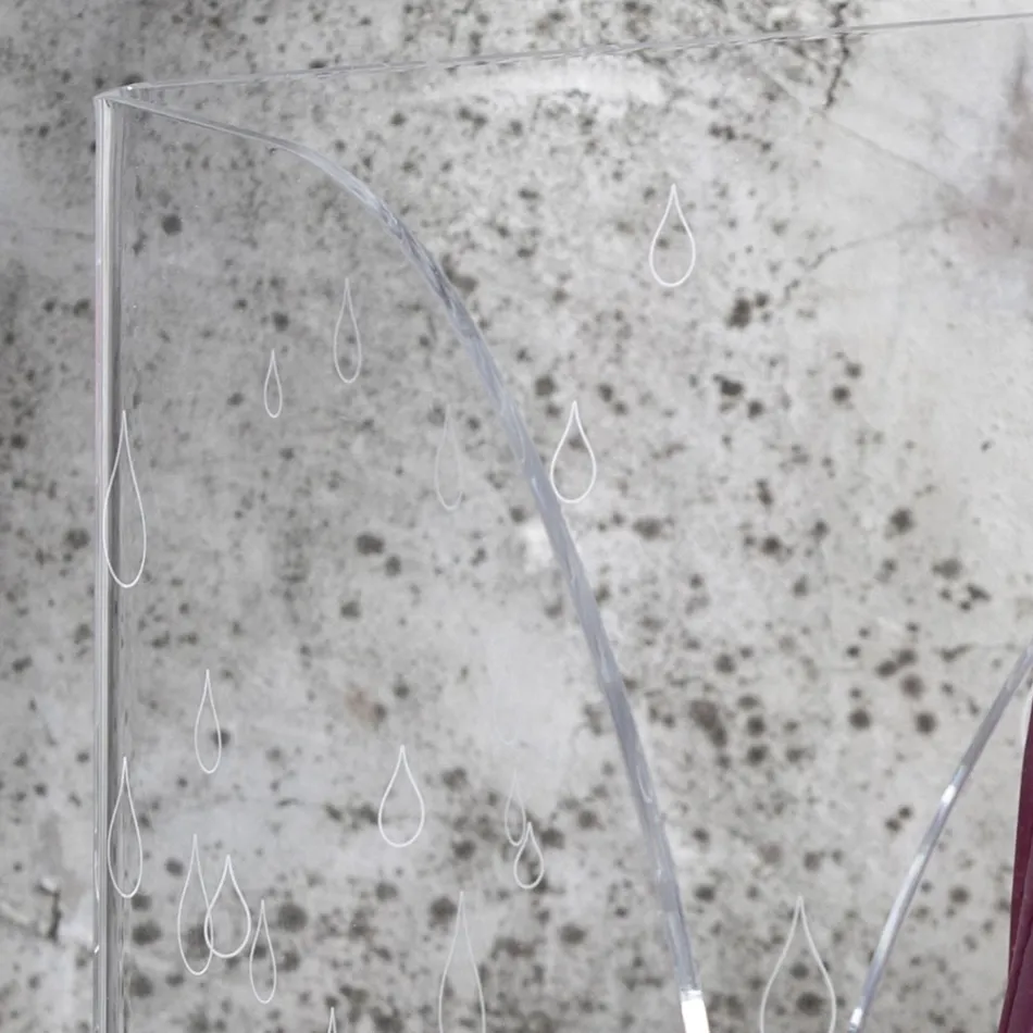 Portaombrelli in Cristallo Acrilico Trasparente Decorato a Laser - Versio Viadurini