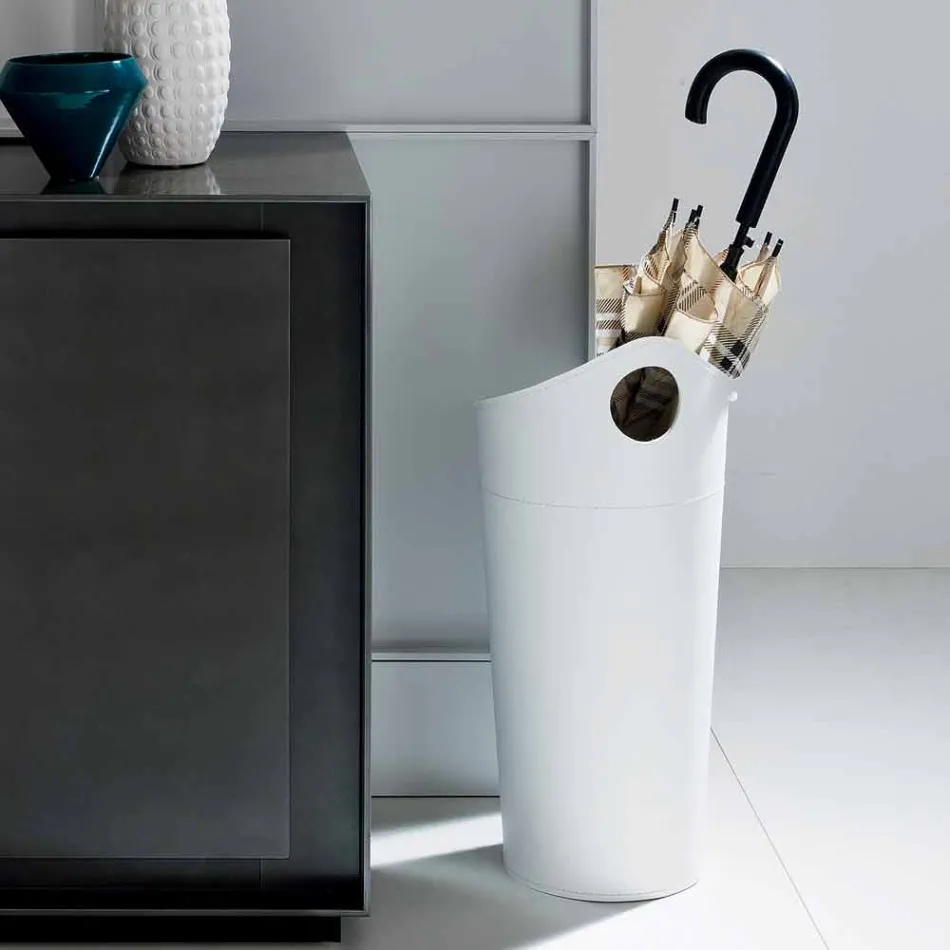 Portaombrelli in cuoi rigenerato di design fatto a mano Pluvia Viadurini