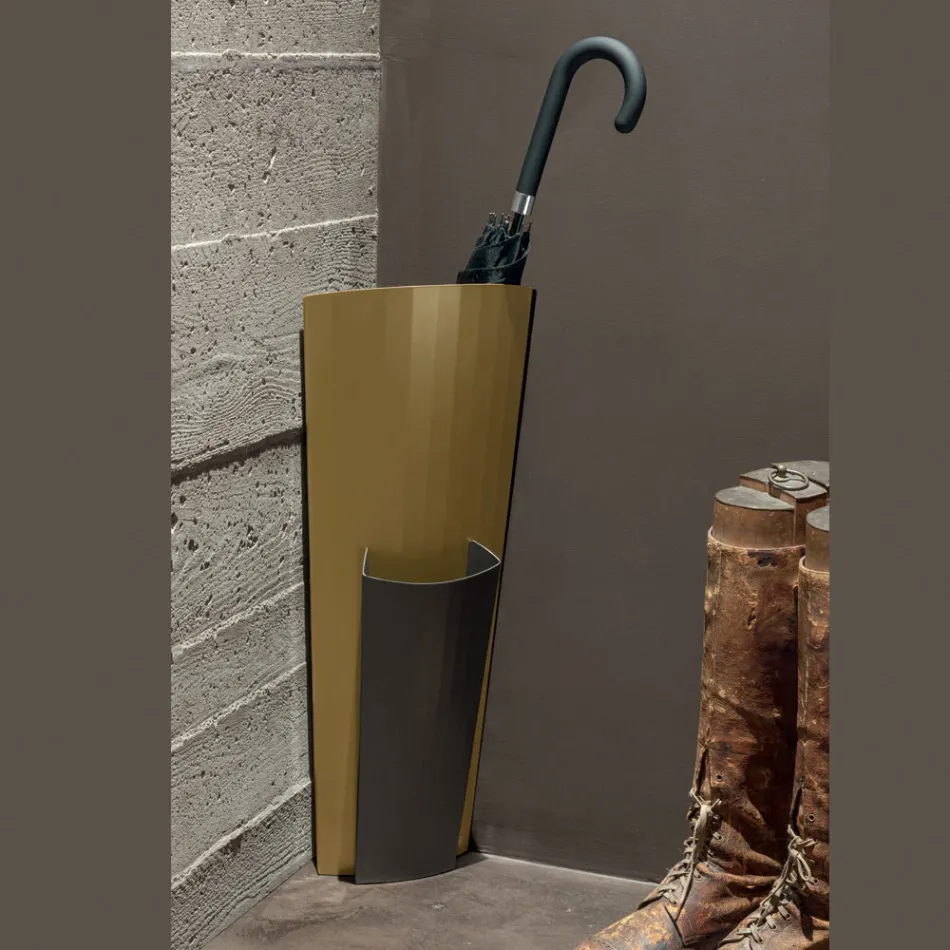 Portaombrelli in Lamiera Verniciata Oro e Bronzo Made in Italy - Azalea Viadurini