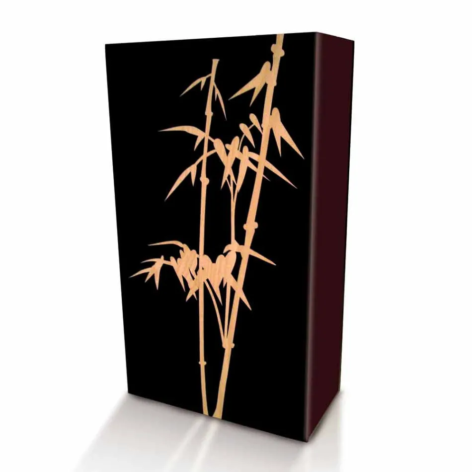 Portaombrelli in Legno Scuro o Bianco con Decori dal Design Moderno - Cannabambu Viadurini