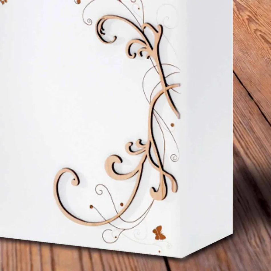 Portaombrelli Moderno Elegante in Legno Scuro o Bianco con Decori - Poesia Viadurini