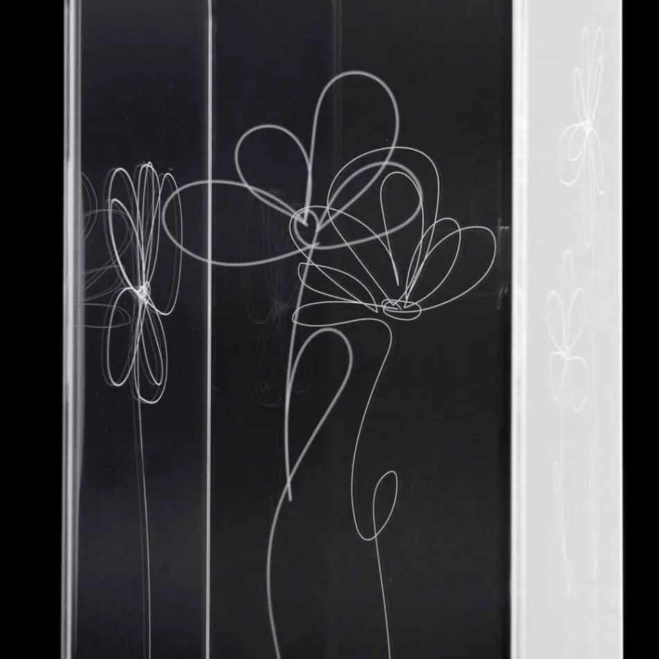 Portaombrelli Plastica Trasparente con Foglie Stilizzate Incise - Florino Viadurini