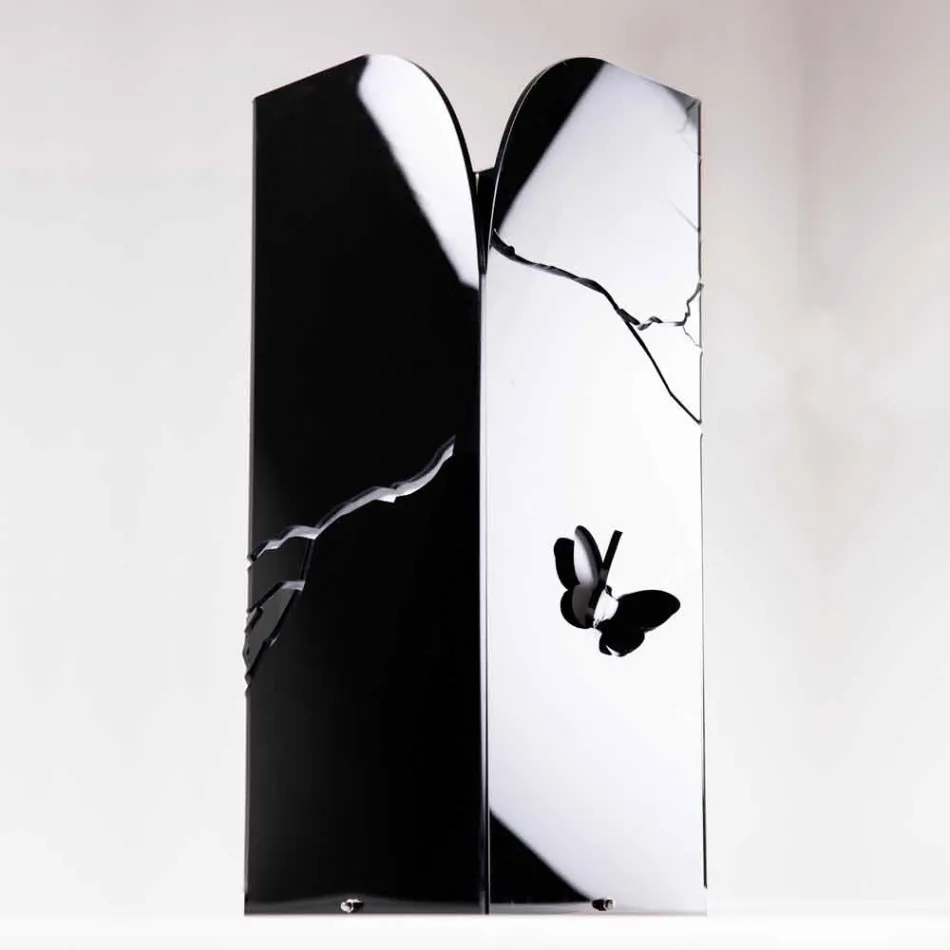 Portaombrelli Plexiglass Nero con Incisioni e Decori 3D, Design Moderno - Farfo Viadurini