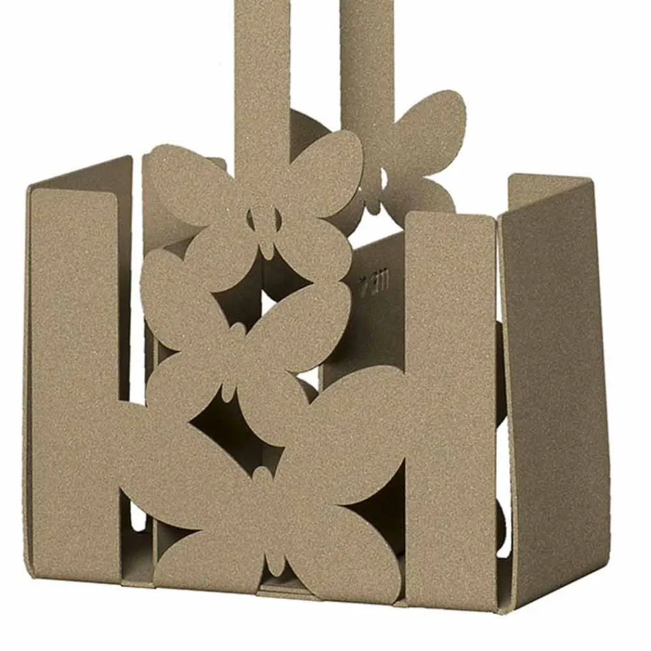 Portaposate da Tavolo Moderno in Ferro Bianco, Beige o Avorio Made Italy – Laida Viadurini