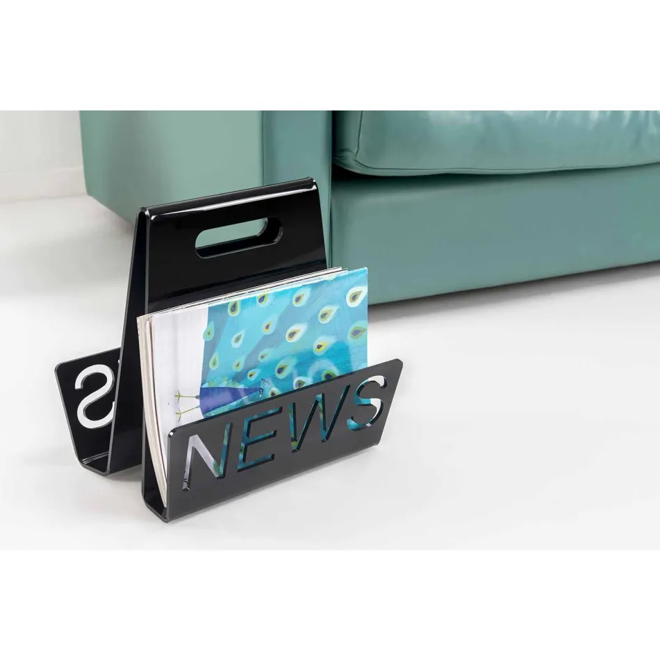 Portariviste di Design in Plexiglass Nero o Trasparente Made in Italy – Omar Viadurini