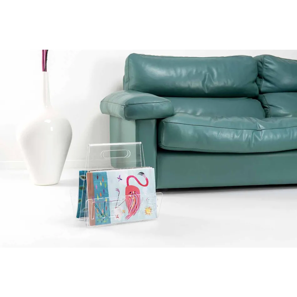 Portariviste di Design in Plexiglass Nero o Trasparente Made in Italy – Omar Viadurini