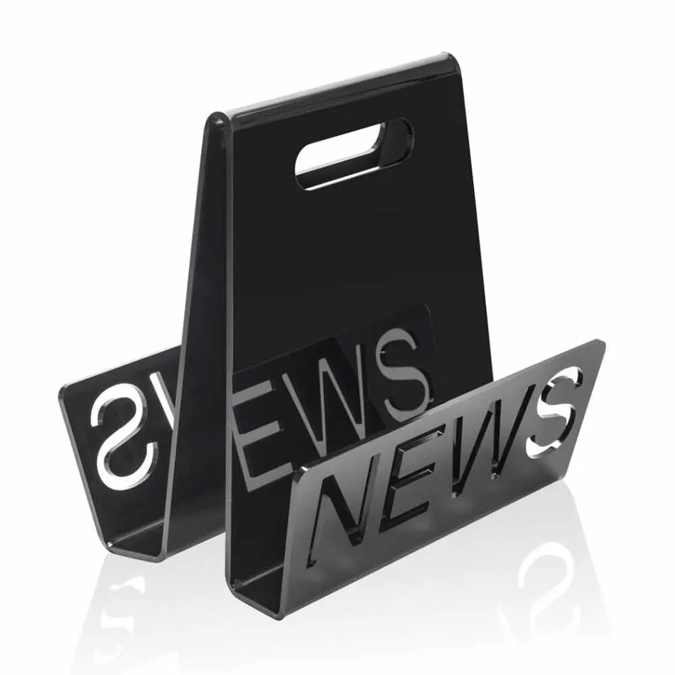 Portariviste di Design in Plexiglass Nero o Trasparente Made in Italy – Omar Viadurini